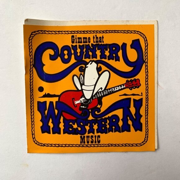 Gimme That Country Western Music 4" Vintage Sticker - Picture 1 of 4